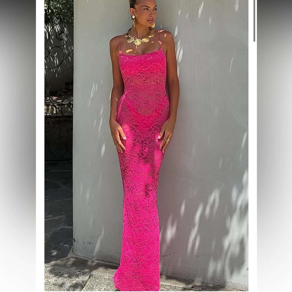 White Fox Boutique Lace Maxi Dress